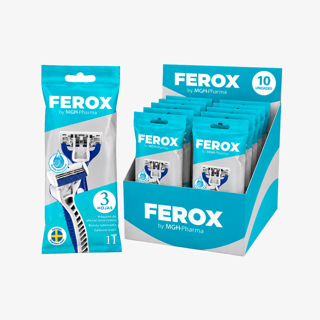 Máquina de Afeitar Hombre FEROX BY MGHPHARMA – Pack 10
