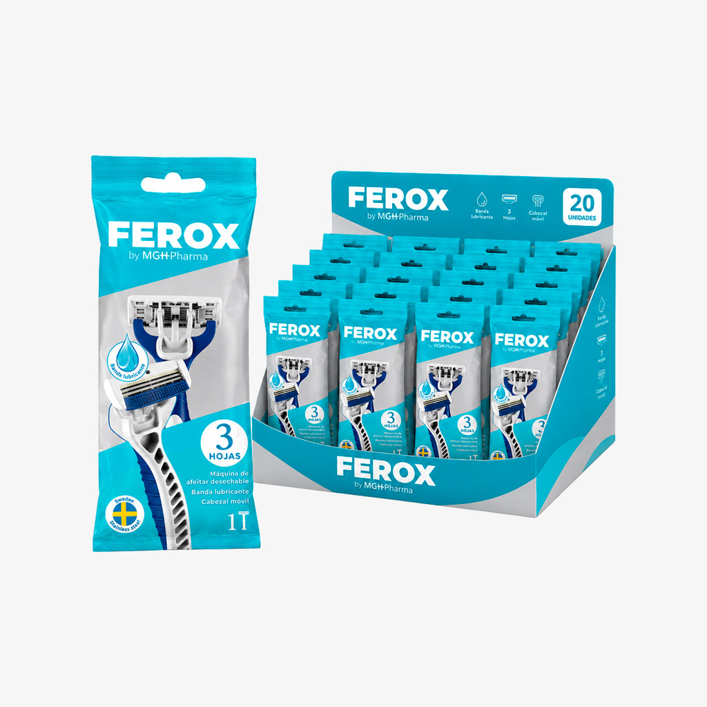 Máquina de Afeitar Hombre FEROX BY MGHPHARMA – Pack 20