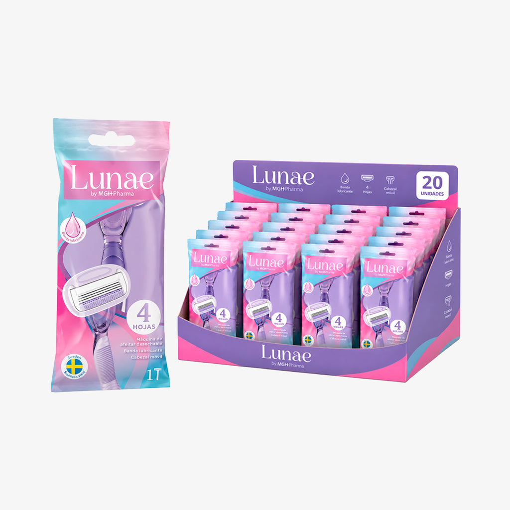 MÁQUINA AFEITAR MUJER LUNAE BY MGHPHARMA X 1UD - Pack de 20