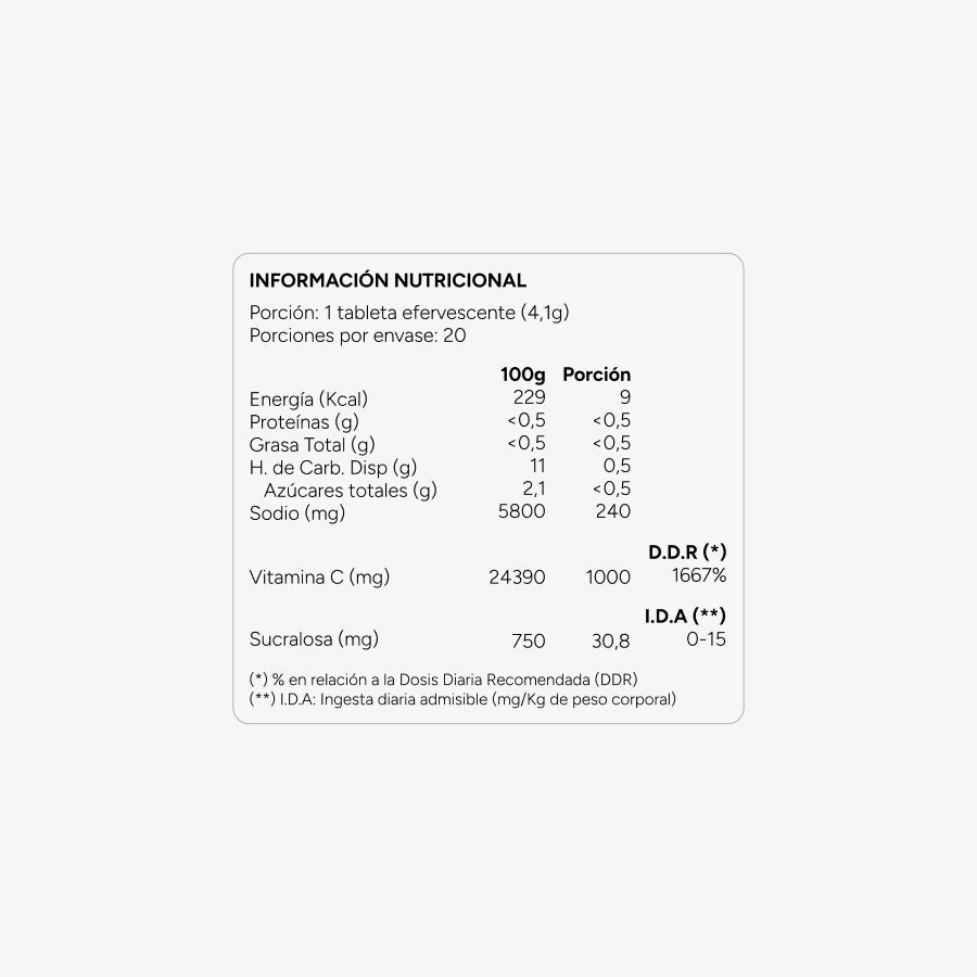 Vitamina C 1000mg sabor Frutas tropicales
